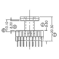 HXL-EE2218-1 EE22 立式9+9針